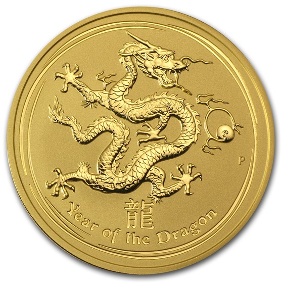 2012 Australia 2 oz Gold Lunar Dragon BU (Series II) 2012 Australia 2 oz Gold Lunar Dragon BU (Series II)